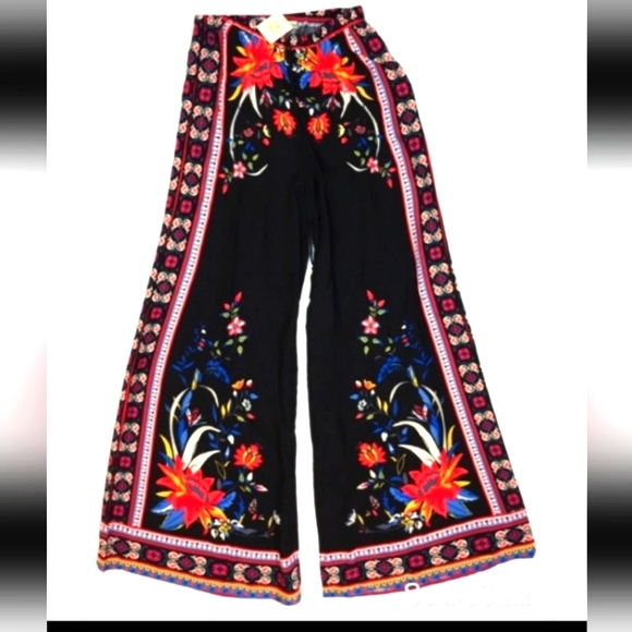 Anthropologie Pants - Flying Tomato Palazzo Wide Leg Maxi Hippie Pants boho size Lrg